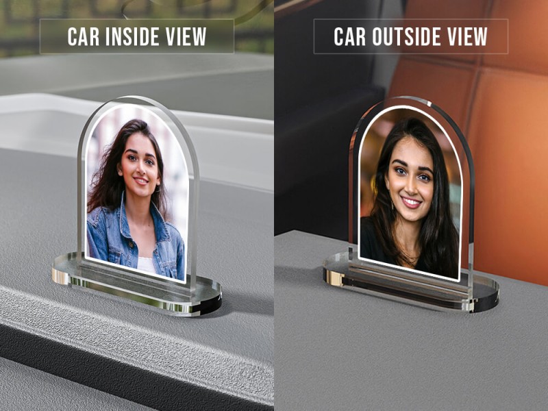 Custom Full Pic Upload Design: Dome Acrylic Dashboard Photo Stand with Image Printing 