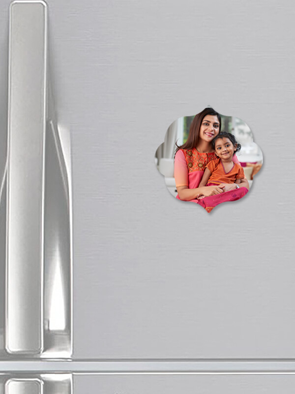 Custom Fridge Magnet in Quatrefoil Type Shape