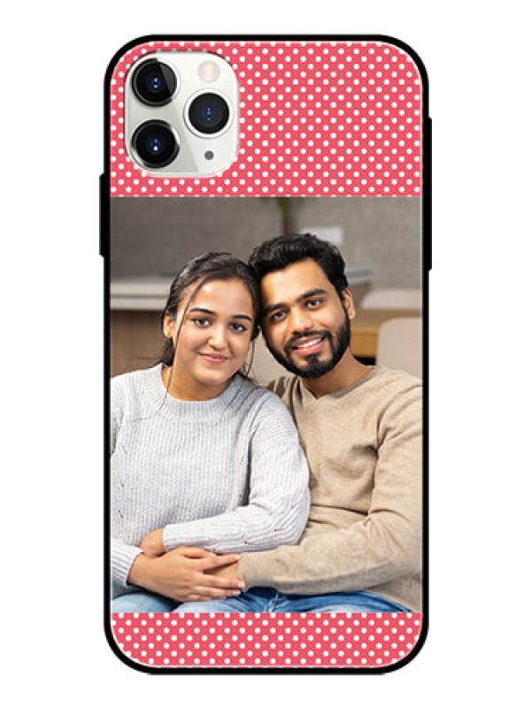 Custom Apple iPhone 11 Pro Max Custom Glass Phone Case  - White Dotted Design