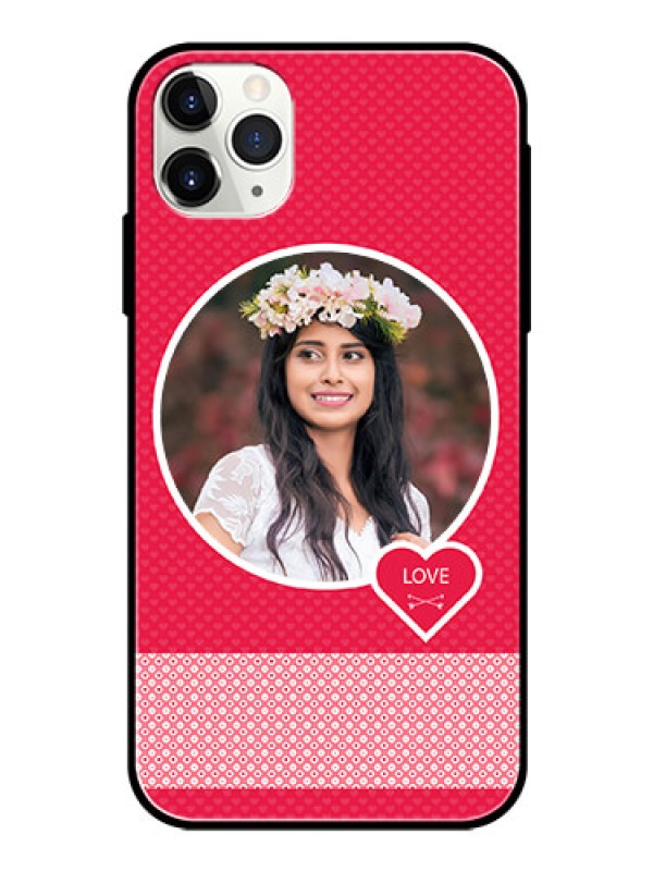 Custom Apple iPhone 11 Pro Max Personalised Glass Phone Case  - Pink Pattern Design