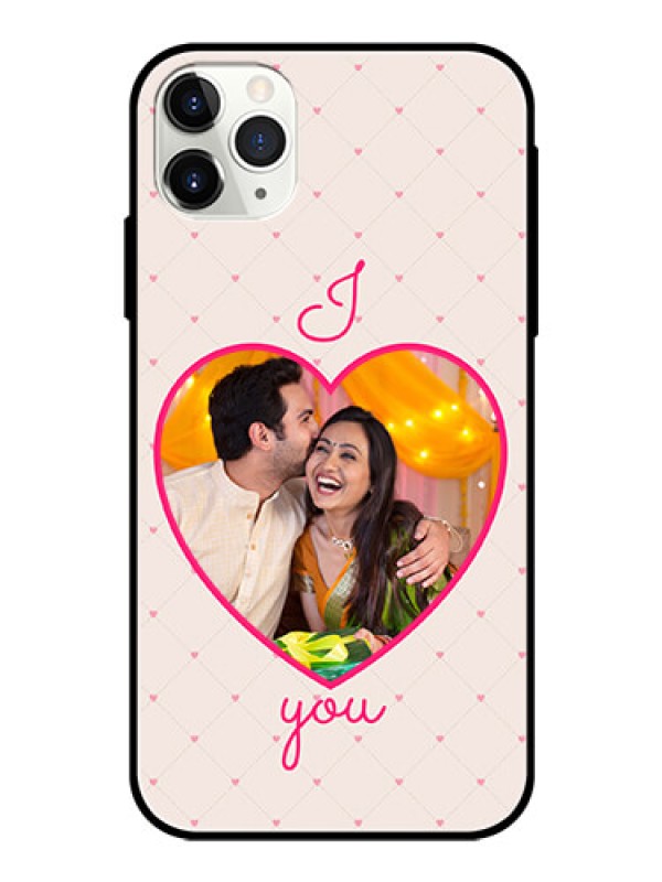 Custom Apple iPhone 11 Pro Max Custom Glass Mobile Case  - Heart Shape Design
