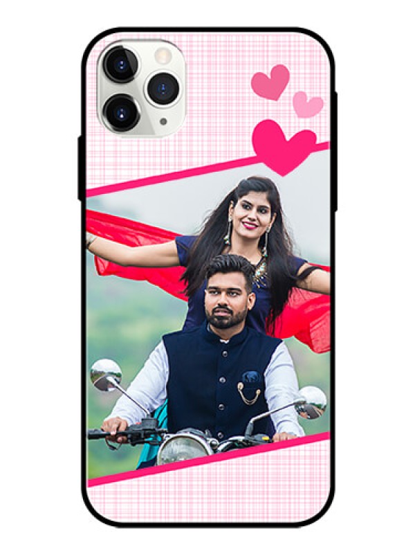 Custom Apple iPhone 11 Pro Max Custom Glass Phone Case  - Love Shape Heart Design