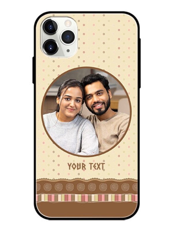 Custom Apple iPhone 11 Pro Max Custom Glass Mobile Case  - Brown Dotted Mobile Case Design