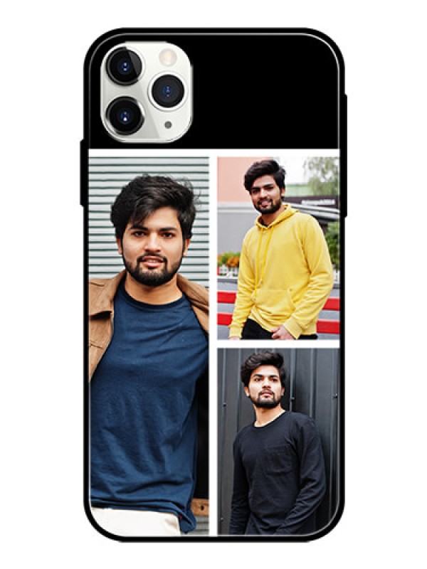 Custom Apple iPhone 11 Pro Max Photo Printing on Glass Case  - Upload Multiple Picture Design