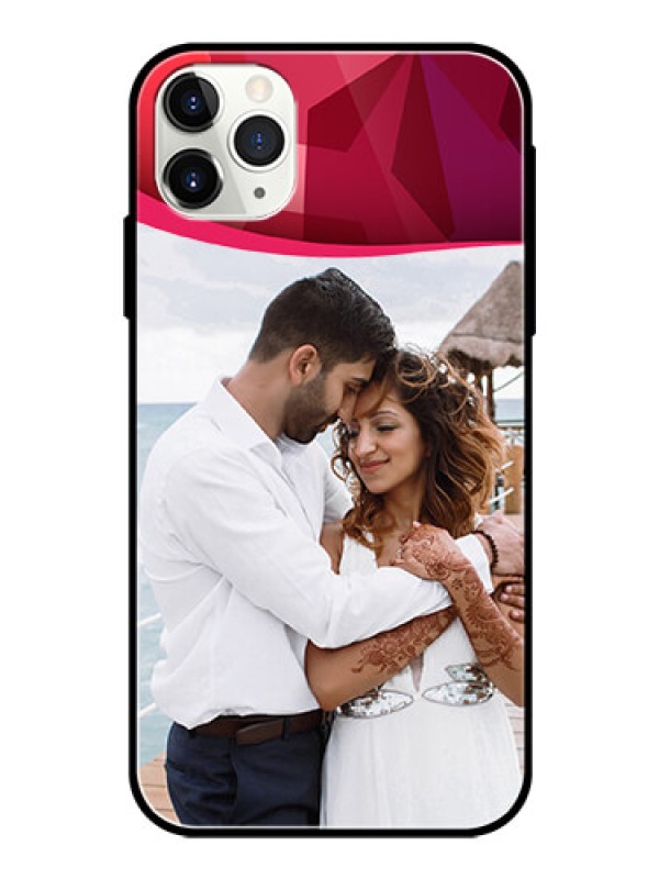 Custom Apple iPhone 11 Pro Max Custom Glass Mobile Case  - Red Abstract Design