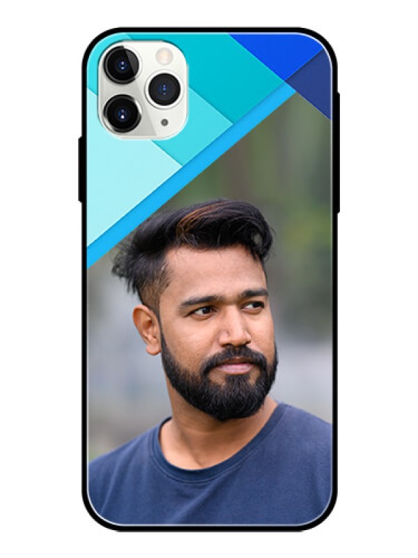 Custom Apple iPhone 11 Pro Max Custom Glass Phone Case  - Blue Pattern Design