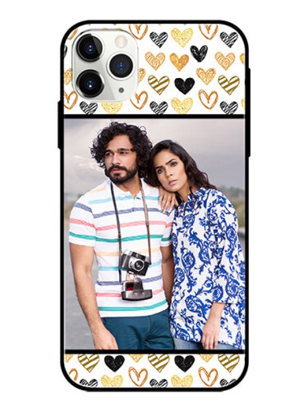 Custom Apple iPhone 11 Pro Max Photo Printing on Glass Case  - Love Symbol Design
