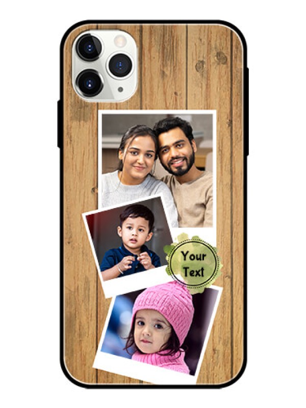 Custom Apple iPhone 11 Pro Max Custom Glass Phone Case  - Wooden Texture Design