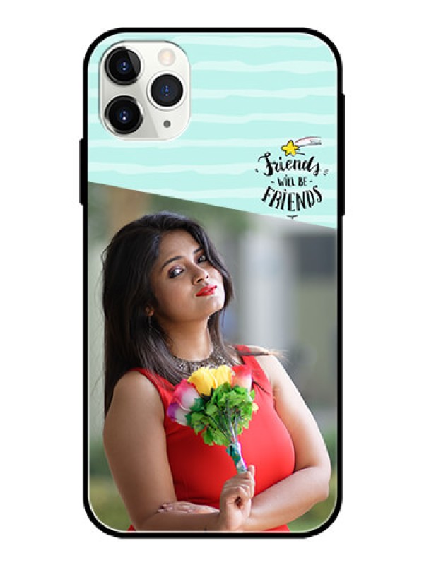 Custom Apple iPhone 11 Pro Max Custom Glass Phone Case  - Friends Picture Icon Design