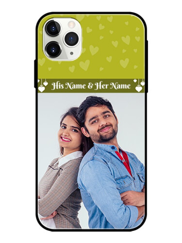 Custom Apple iPhone 11 Pro Max Custom Glass Phone Case  - You & Me Heart Design