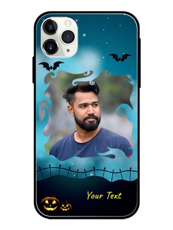 Custom Apple iPhone 11 Pro Max Custom Glass Phone Case  - Halloween frame design