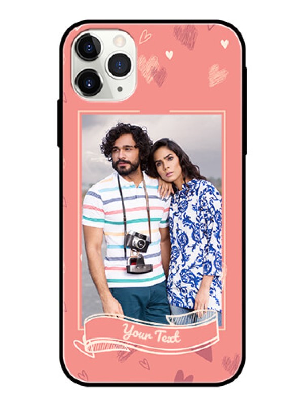 Custom Apple iPhone 11 Pro Max Custom Glass Phone Case  - Love doodle art Design