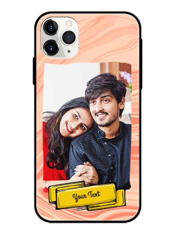Custom Apple iPhone 11 Pro Max Personalized Glass Phone Case  - Marble Texture Design