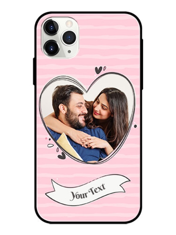 Custom Apple iPhone 11 Pro Max Custom Glass Phone Case  - Vintage Heart Design