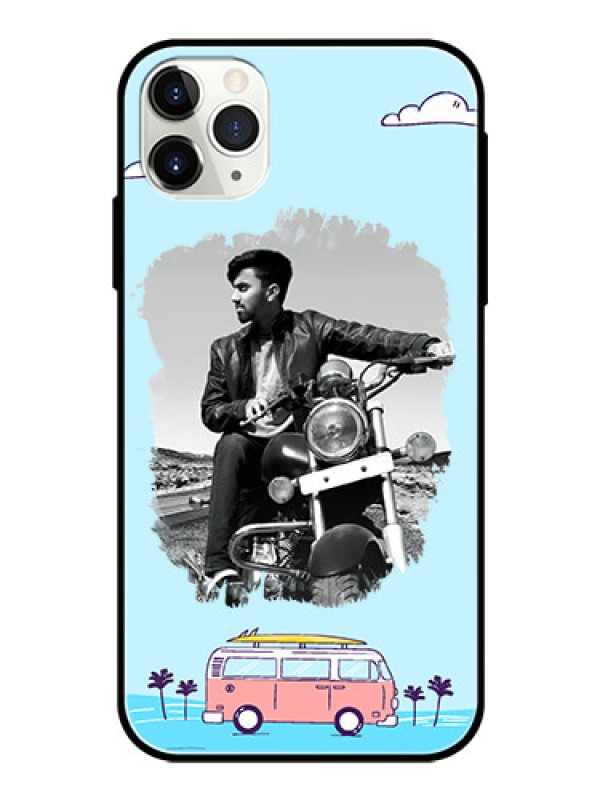 Custom Apple iPhone 11 Pro Max Photo Printing on Glass Case  - Travel & Adventure Design
