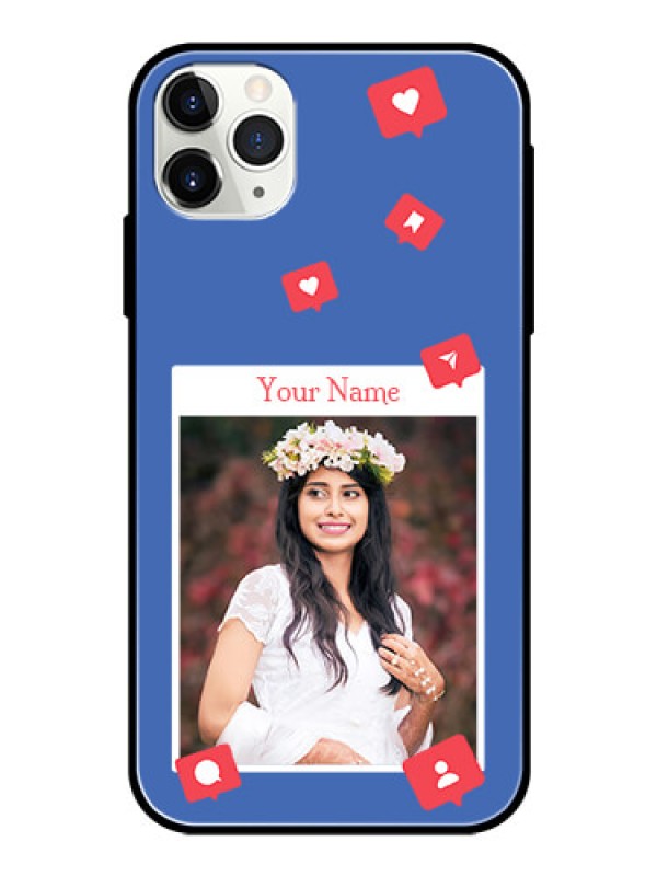 Custom iPhone 11 Pro Max Custom Glass Phone Case - Like Share And Comment Design