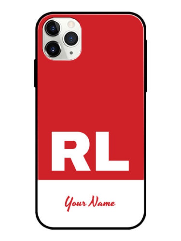 Custom iPhone 11 Pro Max Personalized Glass Phone Case - dual tone custom text Design