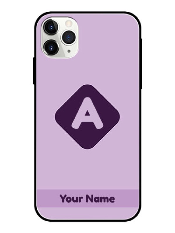 Custom iPhone 11 Pro Max Custom Glass Mobile Case - Custom Letter in curved badge Design