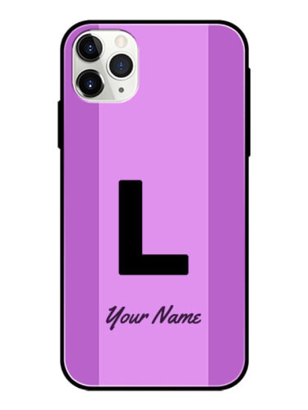 Custom iPhone 11 Pro Max Custom Glass Phone Case - Tricolor custom text Design