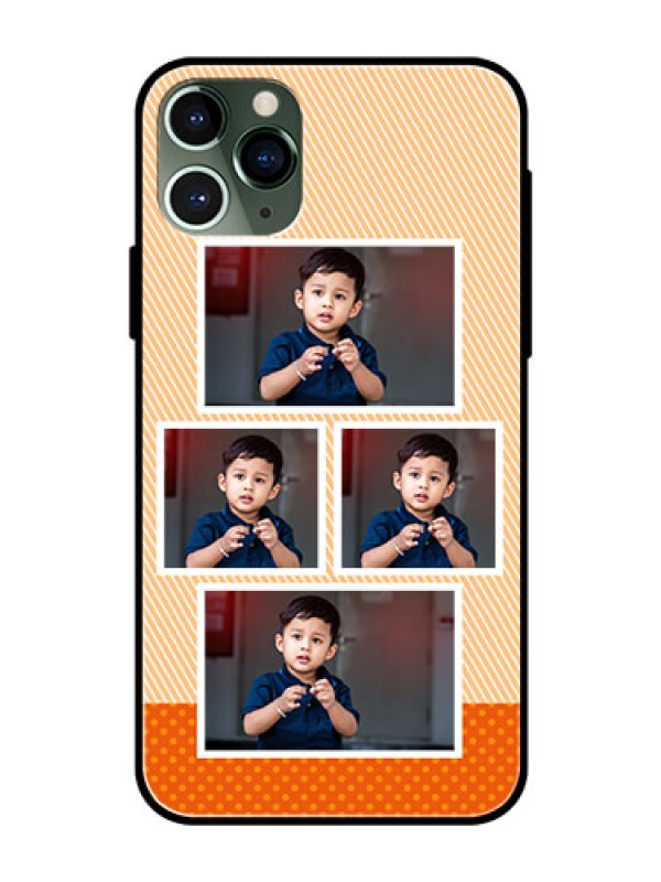Custom Apple iPhone 11 Pro Photo Printing on Glass Case  - Bulk Photos Upload Design