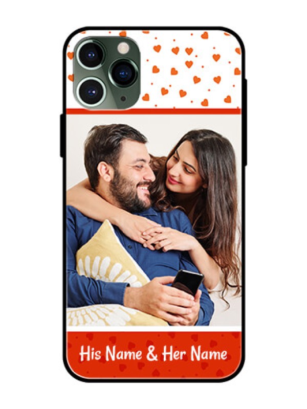 Custom Apple iPhone 11 Pro Custom Glass Phone Case  - Orange Love Symbol Design