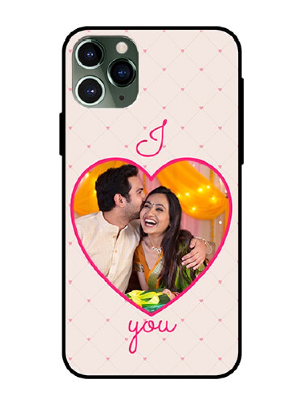 Custom Apple iPhone 11 Pro Custom Glass Mobile Case  - Heart Shape Design