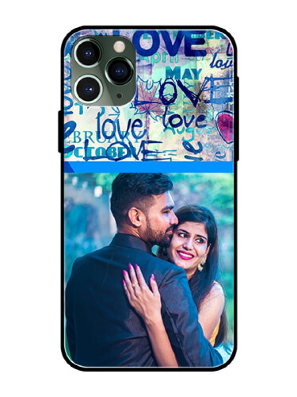 Custom Apple iPhone 11 Pro Custom Glass Mobile Case  - Colorful Love Design