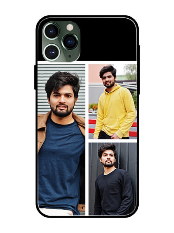 Custom Apple iPhone 11 Pro Photo Printing on Glass Case  - Upload Multiple Picture Design