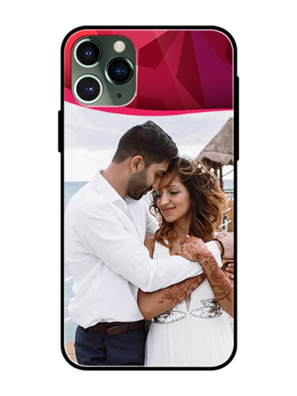 Custom Apple iPhone 11 Pro Custom Glass Mobile Case  - Red Abstract Design