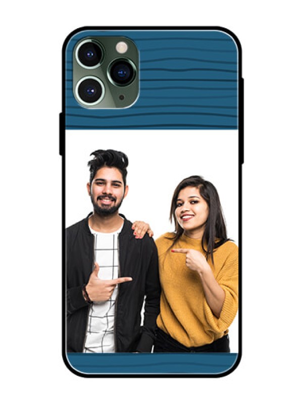 Custom Apple iPhone 11 Pro Custom Glass Phone Case  - Blue Pattern Cover Design