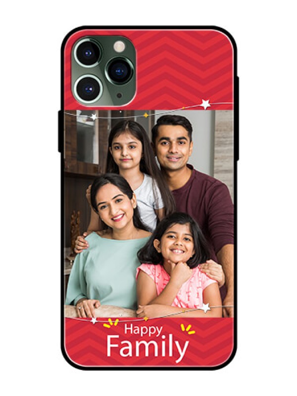 Custom Apple iPhone 11 Pro Personalized Glass Phone Case  - Happy Family Design
