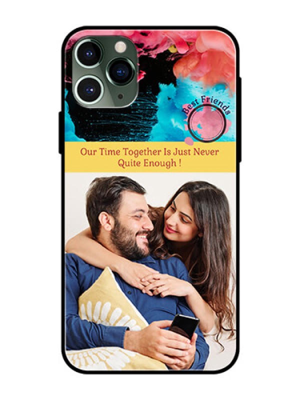 Custom Apple iPhone 11 Pro Custom Glass Mobile Case  - Quote with Acrylic Painting Design