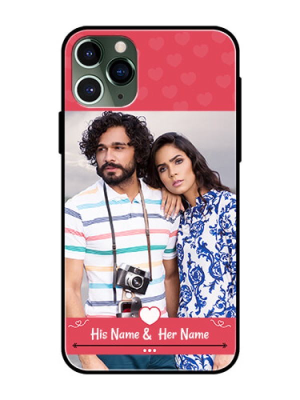 Custom Apple iPhone 11 Pro Photo Printing on Glass Case  - Simple Love Design