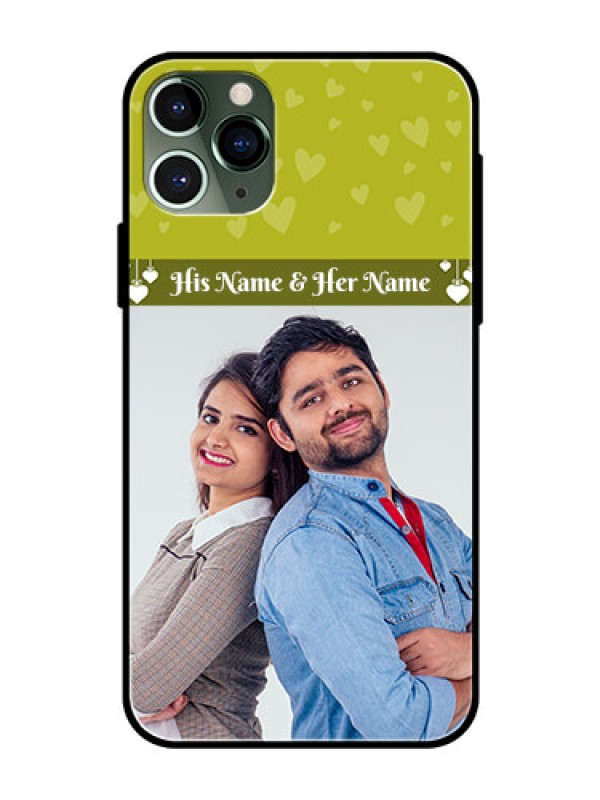 Custom Apple iPhone 11 Pro Custom Glass Phone Case  - You & Me Heart Design
