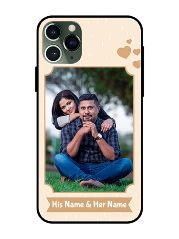 Custom Apple iPhone 11 Pro Custom Glass Phone Case  - with confetti love design 