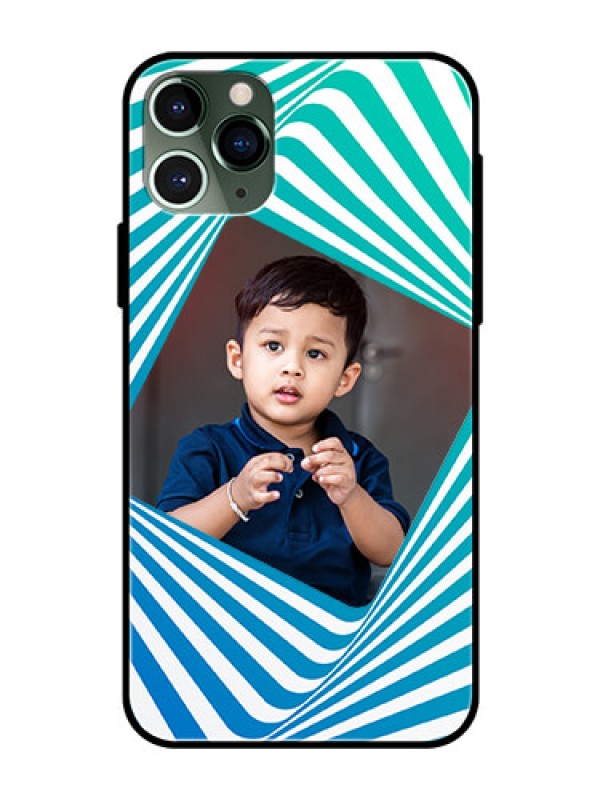 Custom Apple iPhone 11 Pro Personalized Glass Phone Case  - Abstract Spiral Design