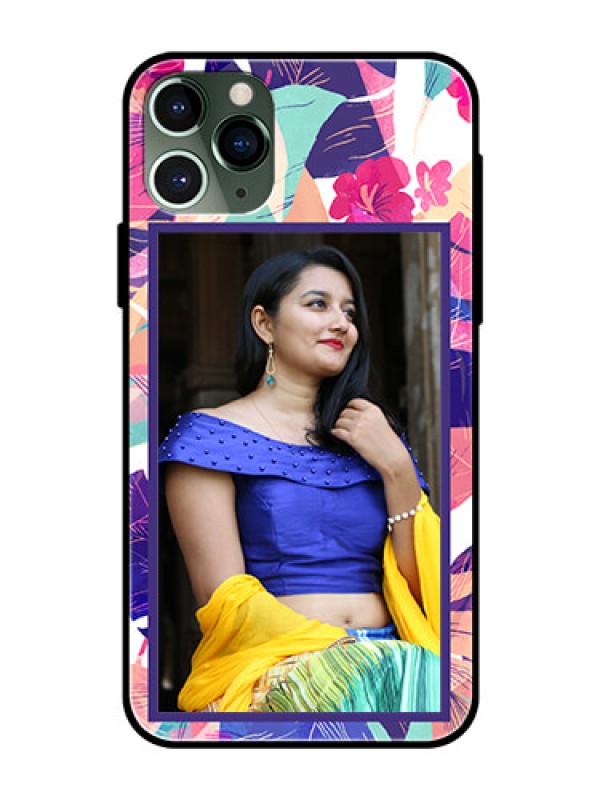 Custom Apple iPhone 11 Pro Custom Glass Mobile Case  - Abstract Floral Design