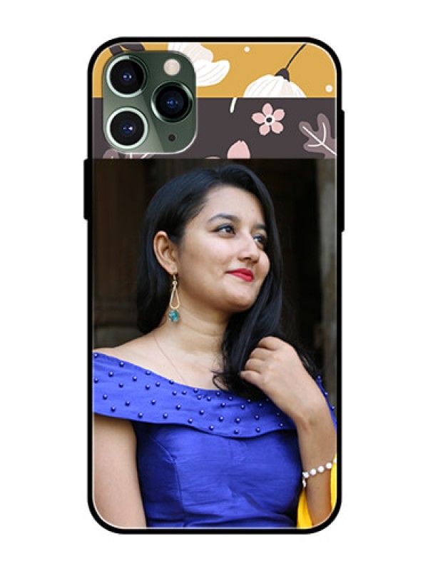 Custom Apple iPhone 11 Pro Custom Glass Phone Case  - Stylish Floral Design