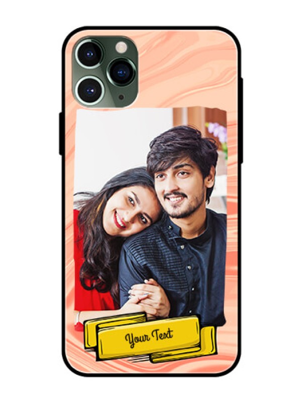 Custom Apple iPhone 11 Pro Personalized Glass Phone Case  - Marble Texture Design