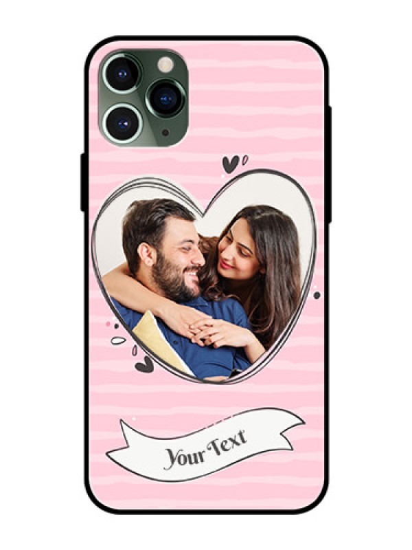 Custom Apple iPhone 11 Pro Custom Glass Phone Case  - Vintage Heart Design