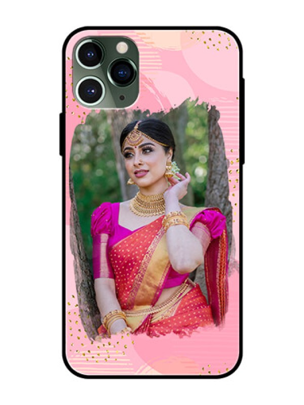 Custom Apple iPhone 11 Pro Personalized Glass Phone Case  - Gold Glitter Splash Design