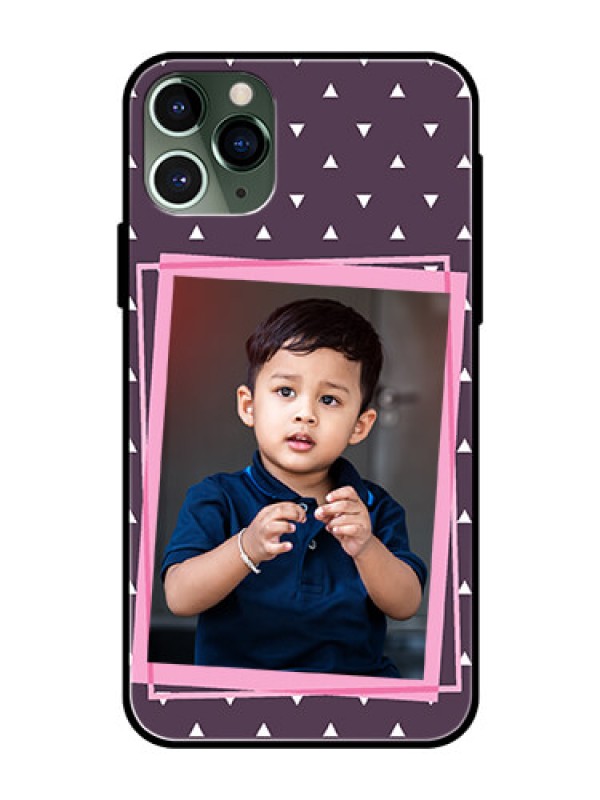 Custom Apple iPhone 11 Pro Custom Glass Mobile Case  - Triangle Pattern Dotted Design
