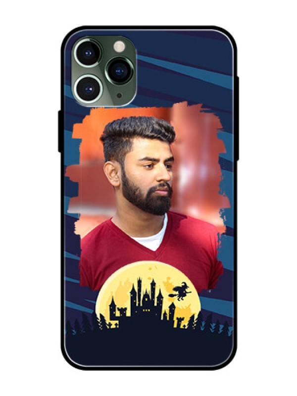 Custom Apple iPhone 11 Pro Photo Printing on Glass Case  - Halloween Witch Design 