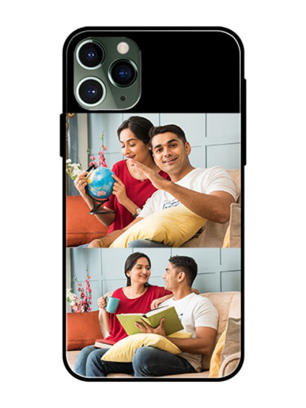 Custom Iphone 11 Pro 2 Images on Glass Phone Cover