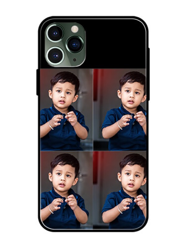 Custom Iphone 11 Pro 4 Image Holder on Glass Mobile Cover