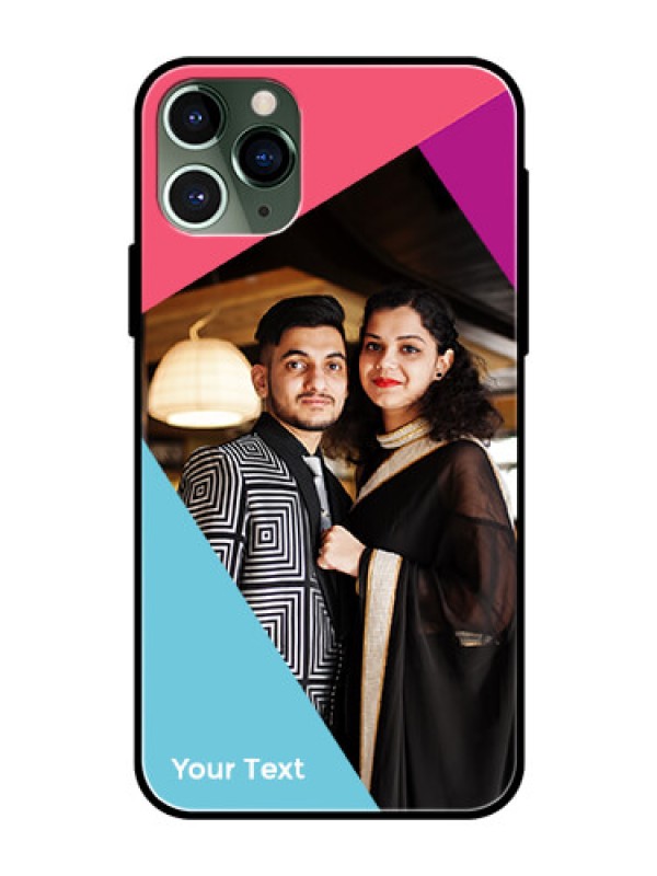 Custom iPhone 11 Pro Custom Glass Mobile Case - Stacked Triple colour Design
