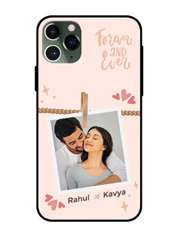 Custom iPhone 11 Pro Custom Glass Phone Case - Forever and ever love Design