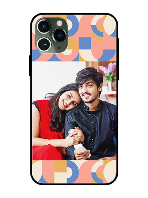 Custom iPhone 11 Pro Photo Printing on Glass Case - Semi-circle Maze Pattern Design