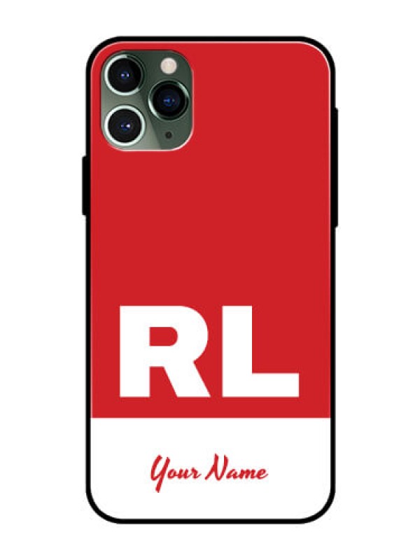 Custom iPhone 11 Pro Personalized Glass Phone Case - dual tone custom text Design