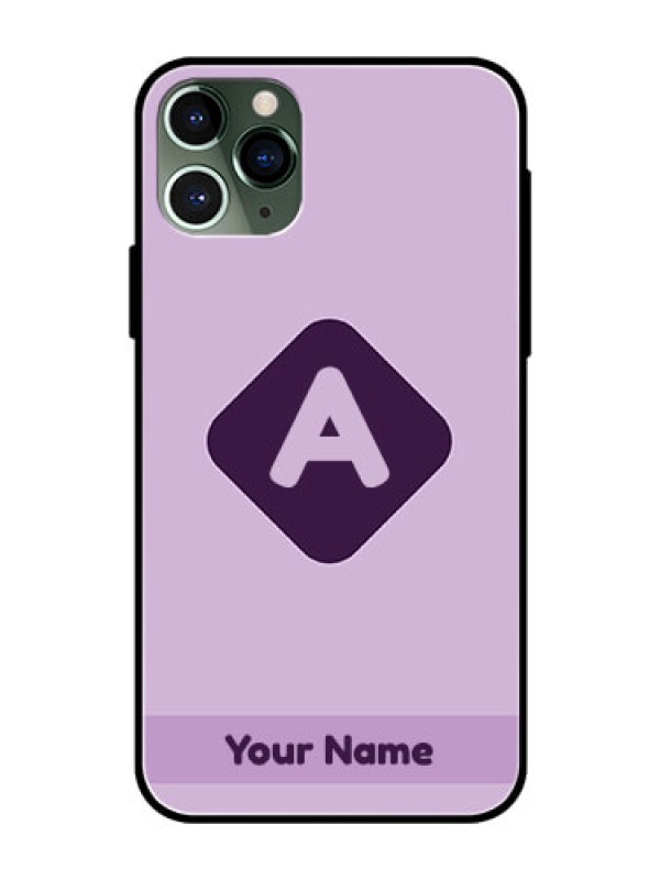 Custom iPhone 11 Pro Custom Glass Mobile Case - Custom Letter in curved badge Design